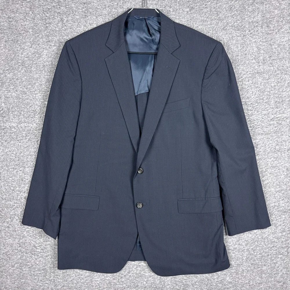 Brooks Brothers Blazer Mens 43R Navy Pinstripe Full Canvas Fitzgerald Brookscool
